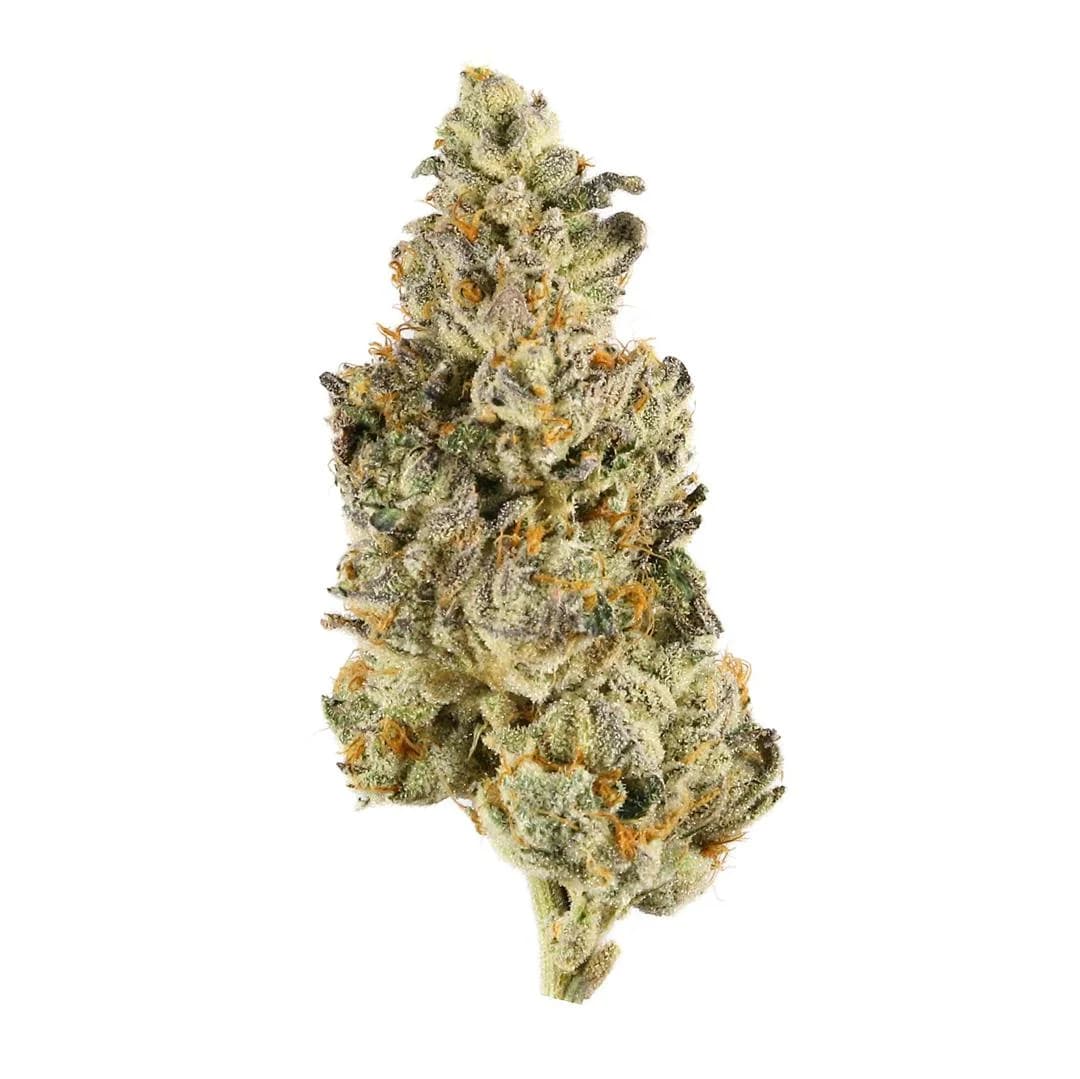 Illustrative cannabis photo from Leafly; not a verified BOG Bubble specimen