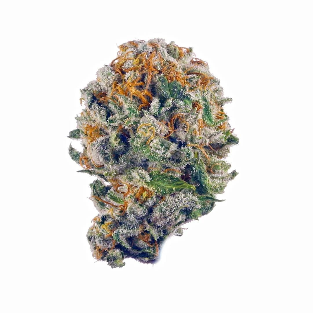 Illustrative cannabis photo from Leafly; not a verified Rainbow Belts specimen