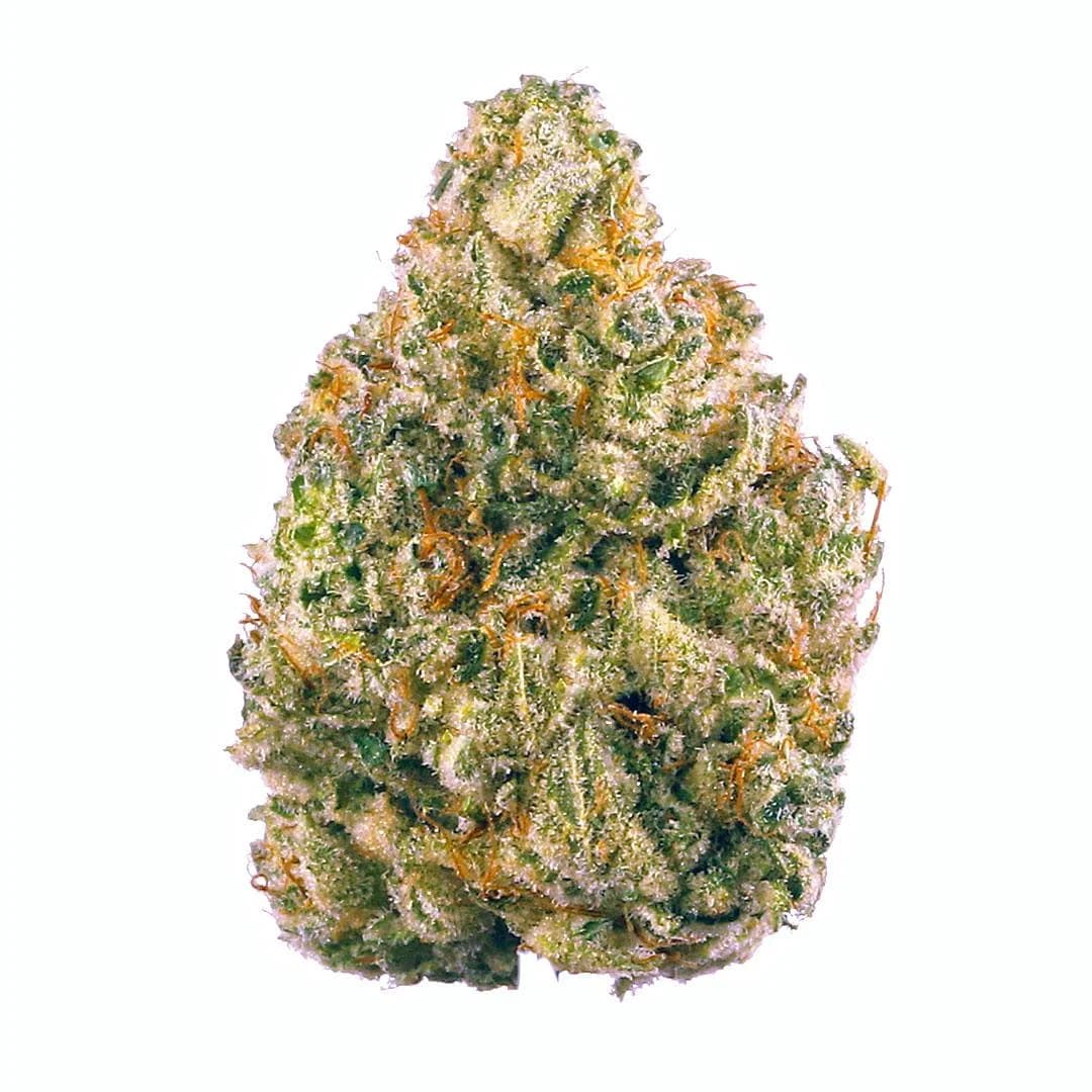 Illustrative cannabis photo from Leafly; not a verified Sour Apple specimen