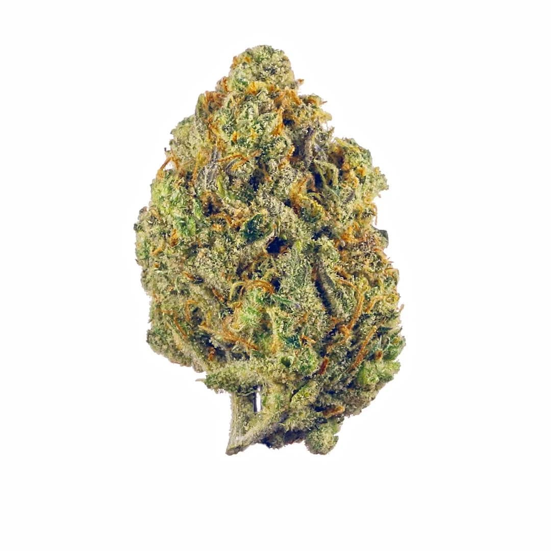 Illustrative cannabis photo from Leafly; not a verified Starfighter specimen